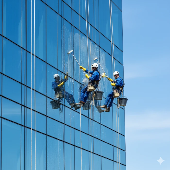 تنظيف الواجهات الزجاجية